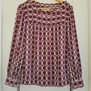 Vintage Loft Peasant Blouse Y2K Long Sleeves Medium Flowers